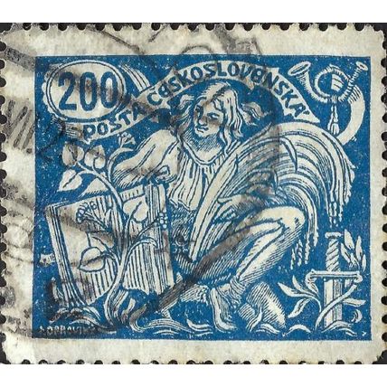CZECHOSLOVAKIA, Agriculture and science, blue 1923, 200h