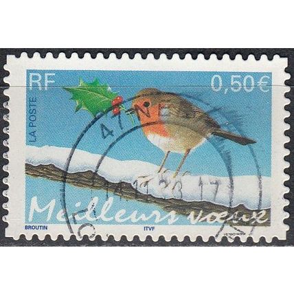 France 2003 Michel 3765 O Cote (2008) 1.50 € Rouge gorge Cachet rond