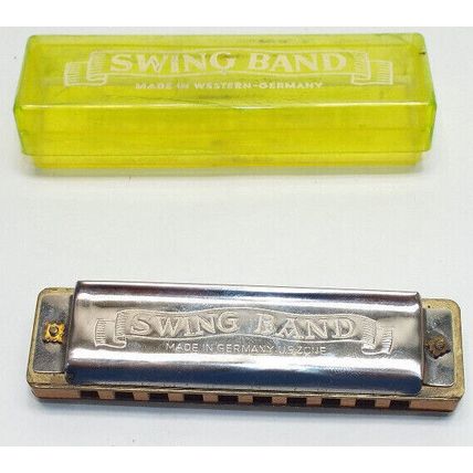 Vintage US Zone West Germany Swing Band Harmonica W/Case Works Perfect