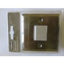 Homebase Stainless Steel Finish Light Switch 2g 2 Gang 2 Way 877597 Flate Plate