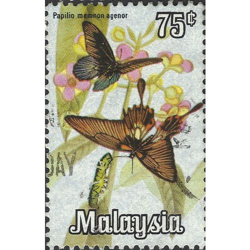 MALAYSIA, BUTTERFLY, Great Mormon, blue 1970, 75c