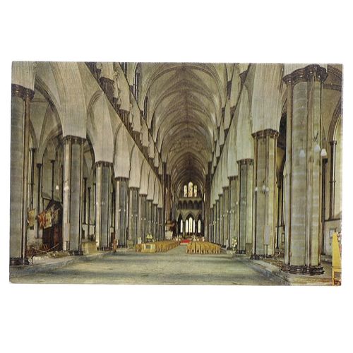 SALISBURY CATHEDRAL, WILTSHIRE unused vintage postcard J. Arhtur Dixon =