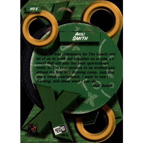 1999 Press Pass Football Akili Smith X's & O's #XO6