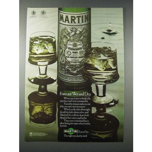 1978 Martini & Rossi Vermouth Ad - Forecast: Wet & Dry