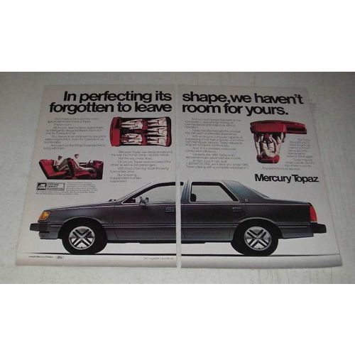 1984 Mercury Topaz Ad - In perfecting its shape, we haven't forgotten