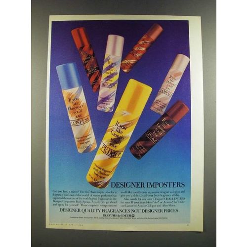 1986 Parfums deCoeur Perfume Ad - Designer Imposters