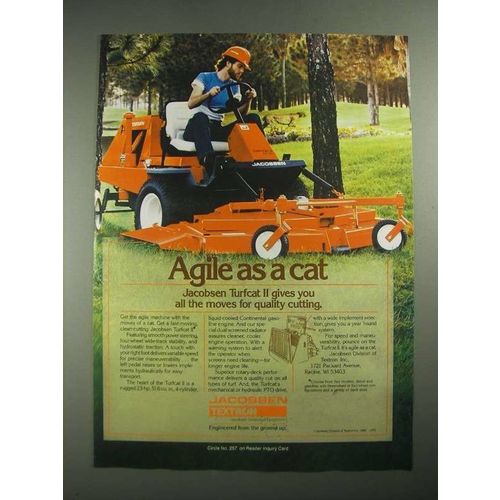 1987 Textron Jacobsen Turfcat II Mower Ad - Agile as A Cat