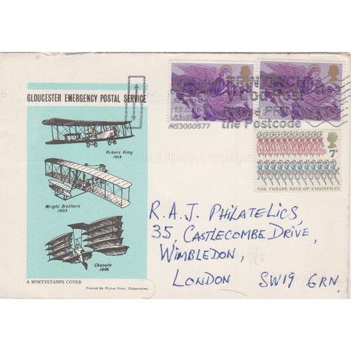 GB 1987 Gloucester Emergency Postal Service with Christmas stamps see rest