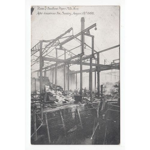 Ruins of Snodland Paper Mill after Fire 1906 Kent Postcard B