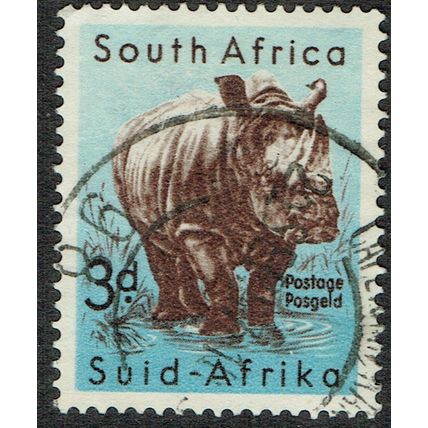 South Africa 1954 Definitive Issue 3d Chocolate and Turquoise Blue SG155 FU