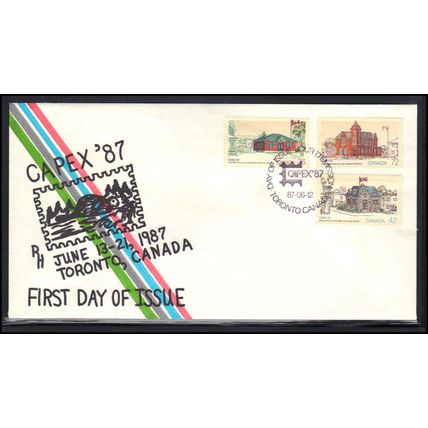 FDC Cover Canada 3 Stamps CAPEX '87 (Cachet-U/A) Box0116