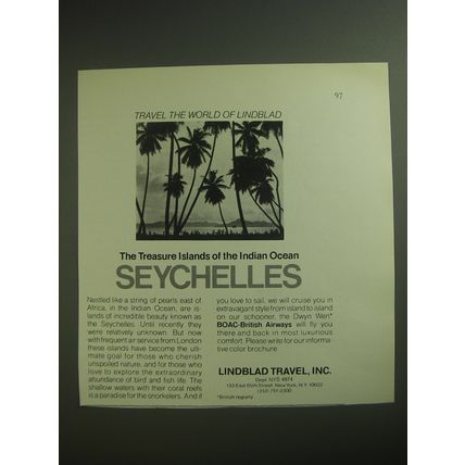 1974 Lindblad Travel, Inc. Ad - The Treasure Islands of the Indian Ocean