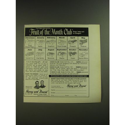 1974 Harry and David Fruit-of-the-Month Club Advertisement
