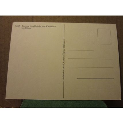 Kapellbrucke und Wasserturm mit Pilatus, LUZERN, SWITZERLAND unused postcard =