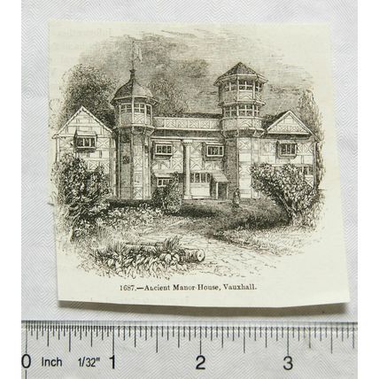 1860s engraving - Ancient Manor House, Vauxhall