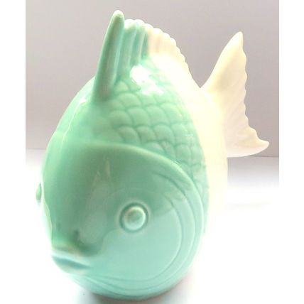 Green & White Fish Ornament Ceramic 13 CM