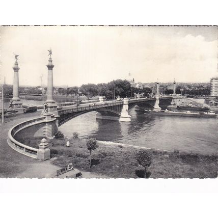 Liege Pont de Fragnee Belgium postcard used 1957 VGC