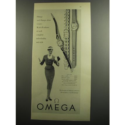 1953 Omega Watches Ad - Omega and Omega alone creates watch fashions