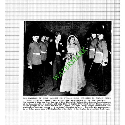 Sir William Slim Daughter Wedding Una Slim Peter Frazer Lingen - 1953 Cutting