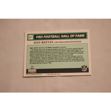 Dan Reeves 1990 Swell Pro Football Hall of Fame NO. 67