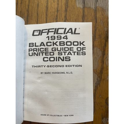 Official 1994 BlackBook Price Guide of United States Coins 32nd Edition Collect