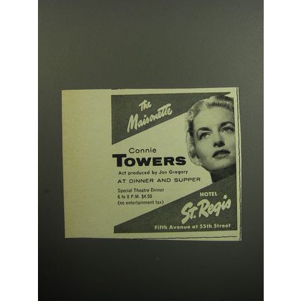 1957 Hotel St. Regis Advertisement - The Maisonette Connie Towers