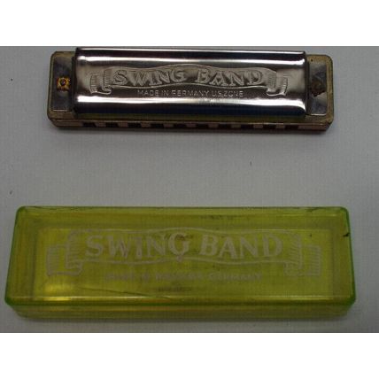 Vintage US Zone West Germany Swing Band Harmonica W/Case Works Perfect