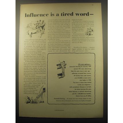 1959 Successful Farming Magazine Ad - Influence is a tired word