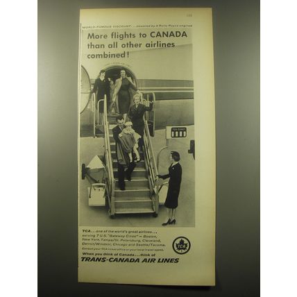 1959 Trans-Canada Air Lines Ad - More flights to Canada than all other airlines