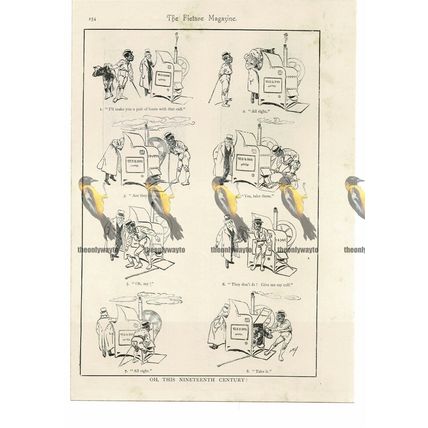 Oh This Is the Nineteenth Century!, Victorian Cartoon, Book Illustration, 1895