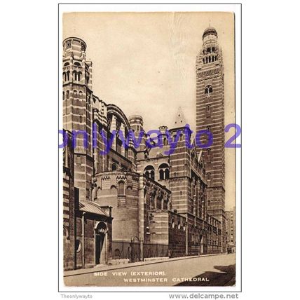 Side View (Exterior), Westminster Cathedral, London, England, 1924, Postcard