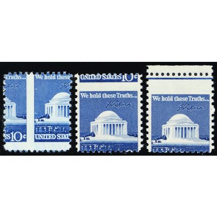 1510, Mint NH 10¢ - Three Misperfed Errors - Stuart Katz