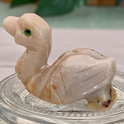 Soapstone Duck Miniature Figurine Carving Crystal Healing Animal Pocket Pet 1.5"