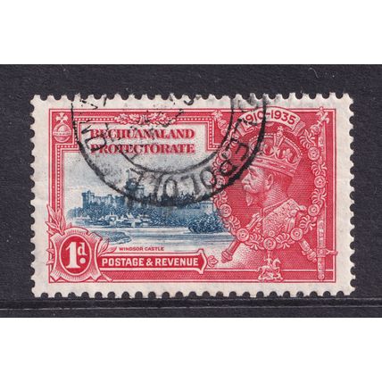 Bechuanaland KGV 1935 1d Deep Blue Scarlet Silver Jubilee SG111 Used
