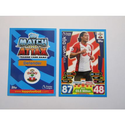 242. Virgil Van Dijk - Southampton - Match Attax 2017/18 Football Card EF1