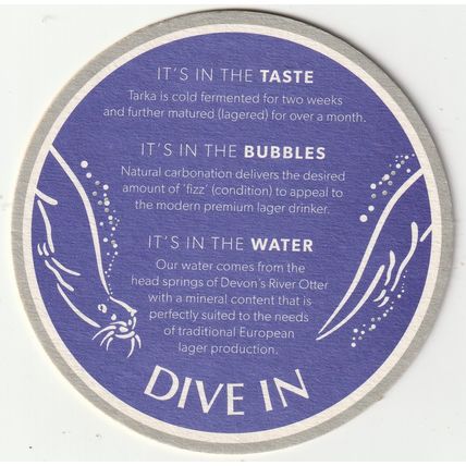 BEER MAT - OTTER BREWERY - TARKA LAGER - (Cat No 061) - (2015)