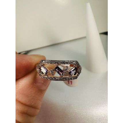 NWT Ring Bomb Party Sz11 RBP Brilliant Purple Gems Yellow Gold Pl Band