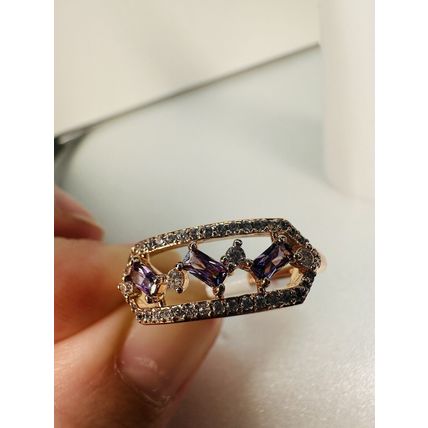 NWT Ring Bomb Party Sz11 RBP Brilliant Purple Gems Yellow Gold Pl Band