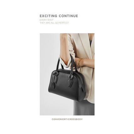 Women Genuine Leather Shoulder Bag Tote Bag Black