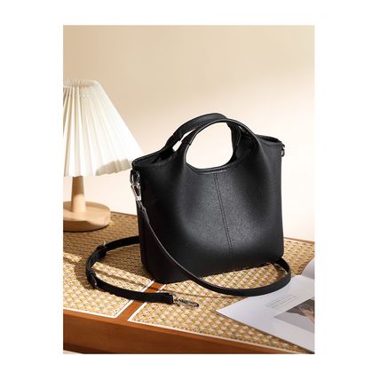 Women Genuine Leather Shoulder Bags Classic Crossbody Purses Black