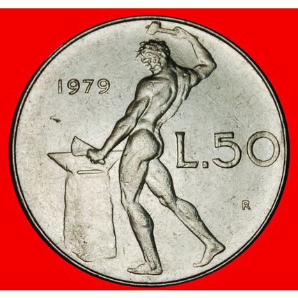 Ⰶ NUDE VULCAN (1954-1989): ITALY★ 50 LIRAS 1979R! DISCOVERY★LOW START★NO RESERVE