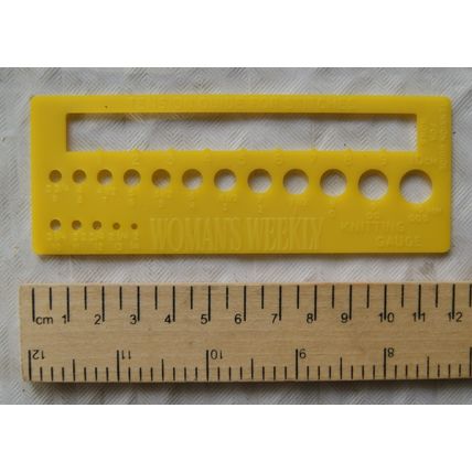Woman's Weekly plastic Knitting Gauge & Tension Guide
