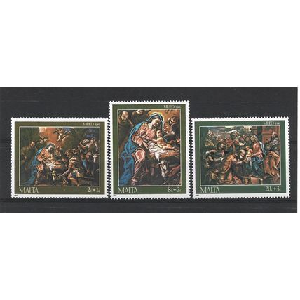 Malta.1986 Christmas set of 3.Mounted Mint.May25