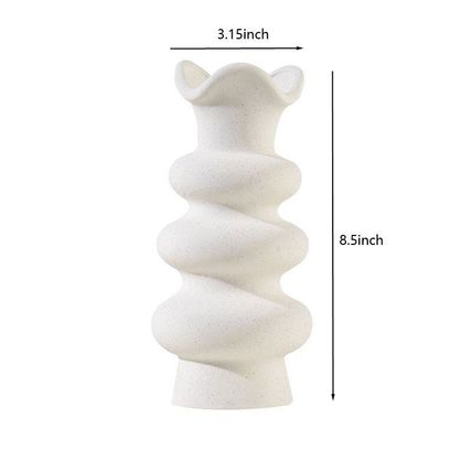 Woodside Home Living Modern White Ceramic Vase Set for Flowers