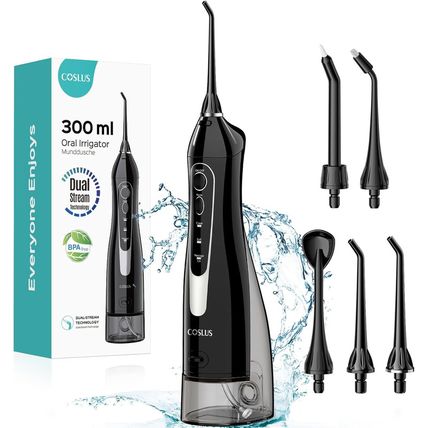 COSLUS Water Dental Flosser Teeth Pick: Portable Cordless Oral Irrigator 300ML R