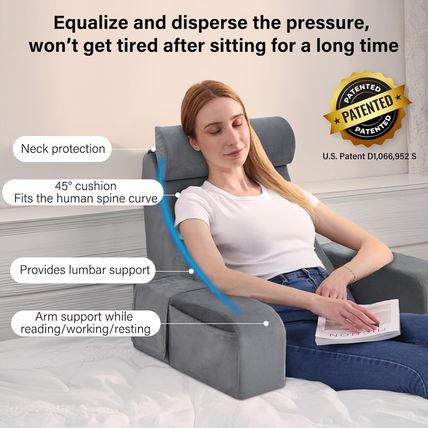 ENITYA Reading Pillow for Sitting in Bed Adult, Back Pillow for Bed Sitting Up,