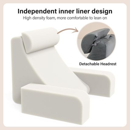 ENITYA Reading Pillow for Sitting in Bed Adult, Back Pillow for Bed Sitting Up,