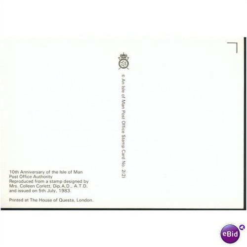 IOM Postcard 1983 + FDI - 10th Anniv Of The Post Office