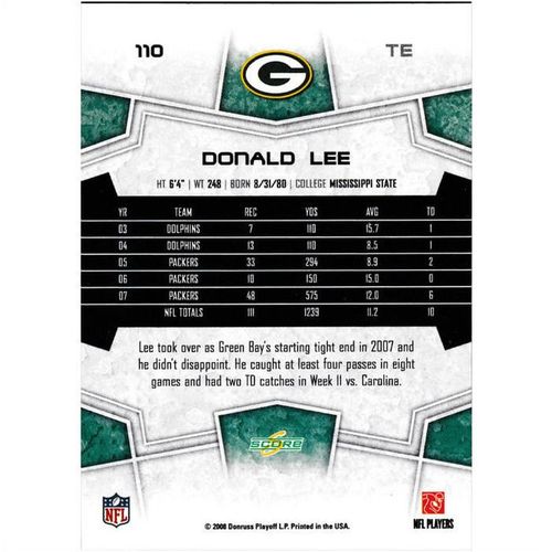2008 Score - #110 - Donald Lee