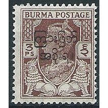 Burma 1947 SG68 3p Brown Mounted Mint .. ..